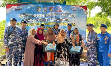 HUT-ke-75,-Polairud-Polresta-Sidoarjo-Gelar-Tasyakuran-dan-Santunan-Dhuafa-di-Desa-Tlocor