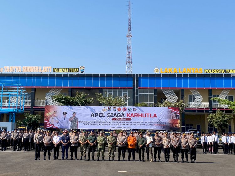 Hadapi Kemarau Panjang, Polresta Tuban bersama Instansi Lintas Sektoral Siaga Bencana Karhutla